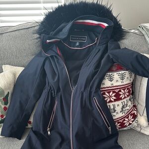 Tommy Hilfiger Women's Navy Hooded Jacket